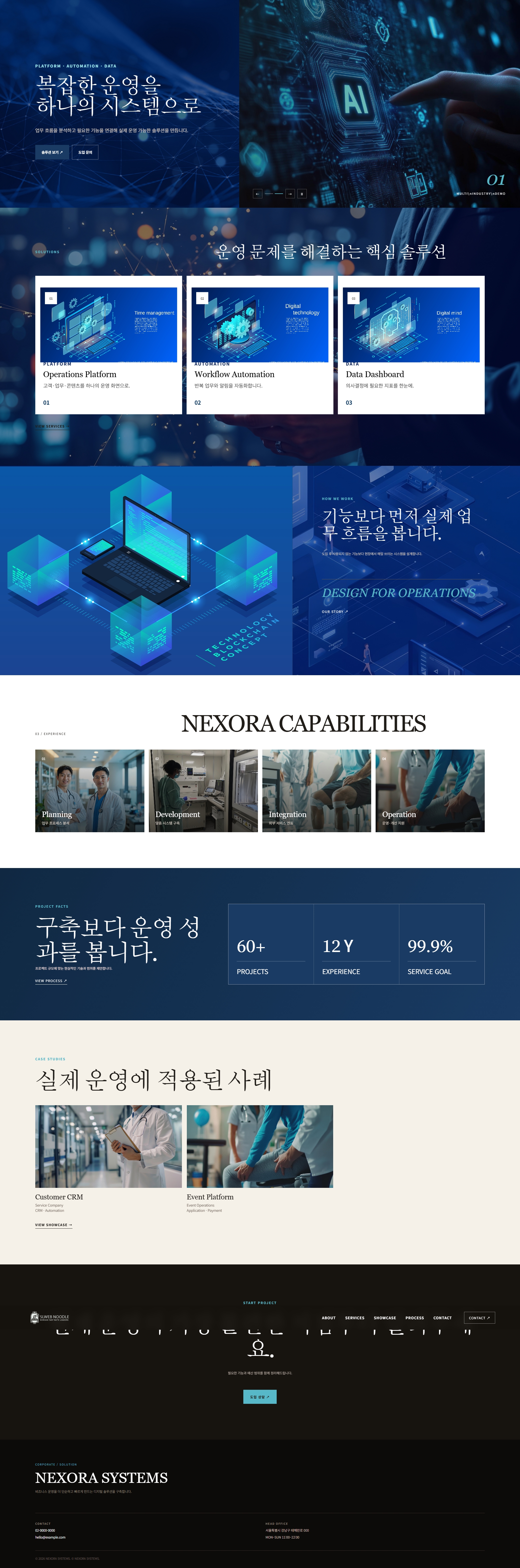 동일 템플릿 기업 회사소개형 활용 예시